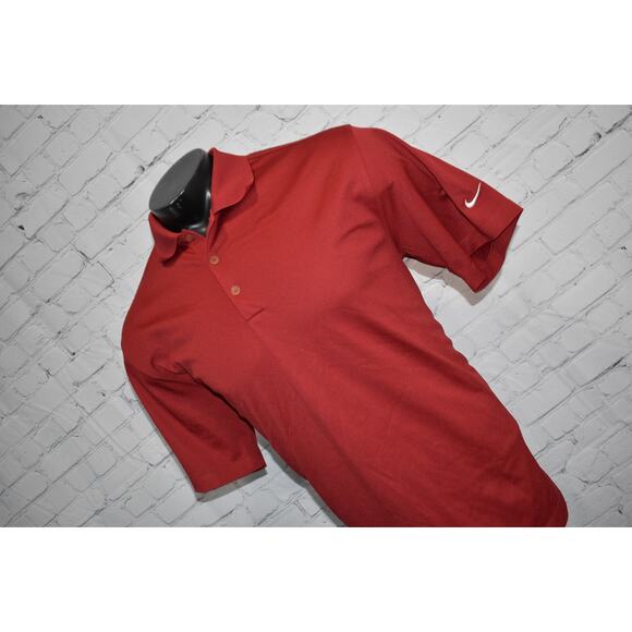 Nike Golf Polo Shirt Mens Size Large Tour Performance Dri-Fit Polyester Red - Picture 6 of 6